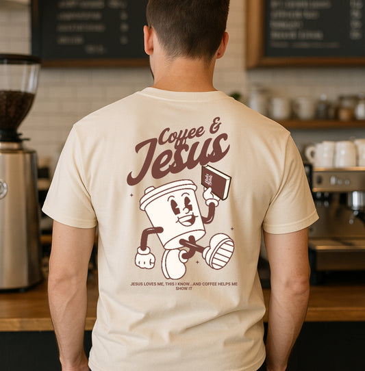 Coffee and Jesus Christian T-Shirt | Faith + Lifestyle Bella Canvas Tee