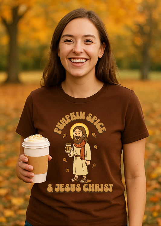 Pumpkin Spice & Jesus Christ T-Shirt  | Christian Fall Apparel